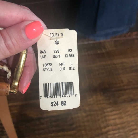 Vintage Tan Leather Belt - Size L (NWT) - Picture 5 of 6